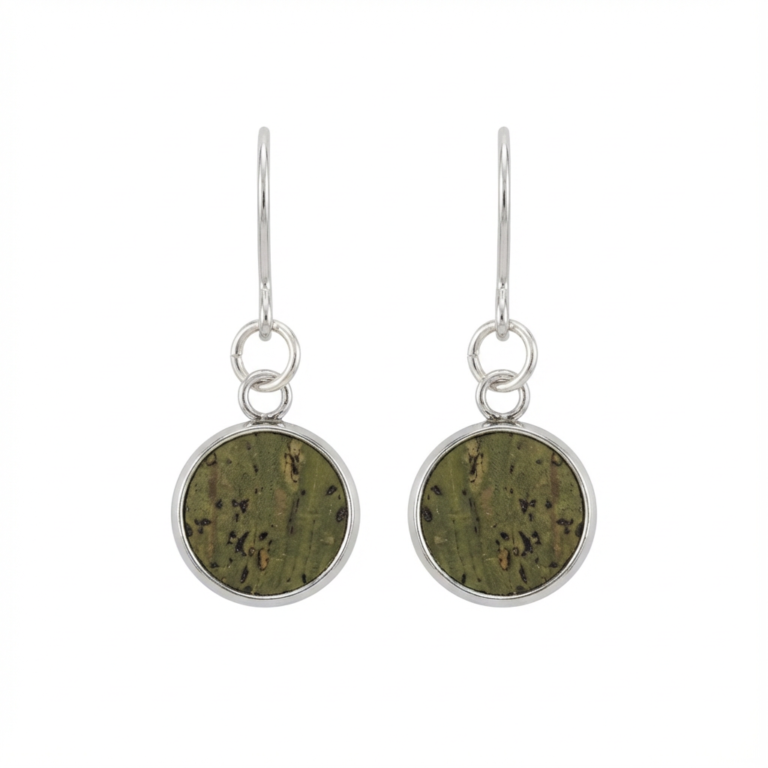 Khaki Vegan Cork Dangle Earrings
