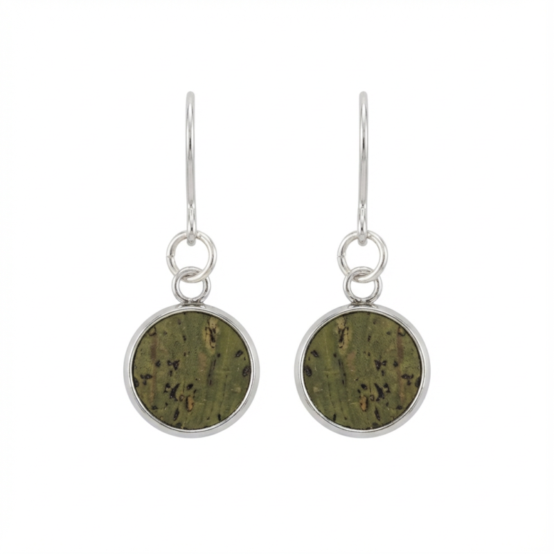 Khaki Vegan Cork Dangle Earrings