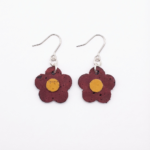 petal dangle earring in vegan cork - burgundy