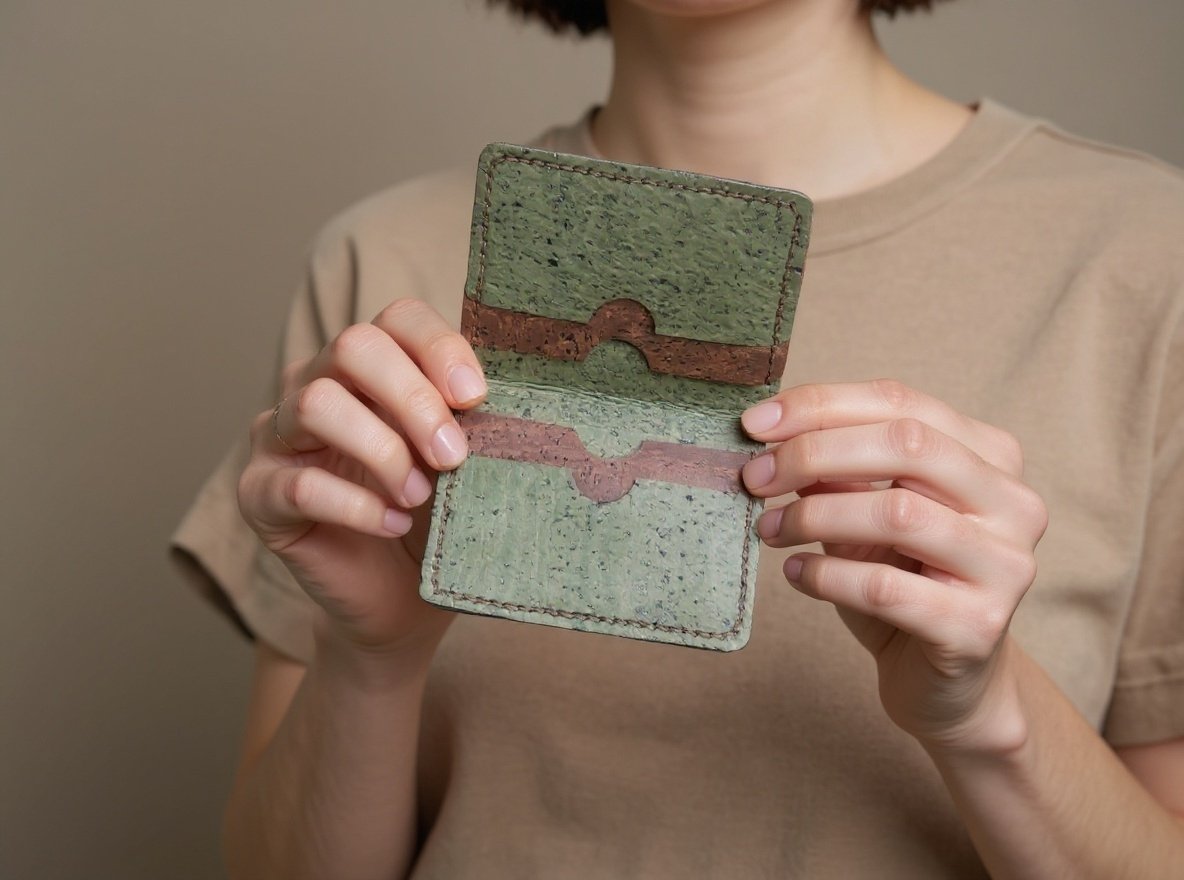 Cork cardholders in every colour including green and brown