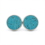 turquoise cork stud earrings