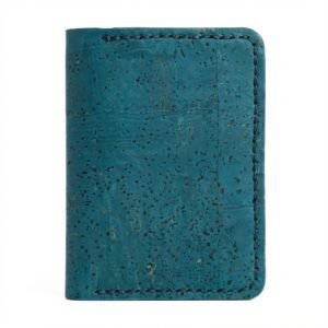 teal cork cardholder wallet outside